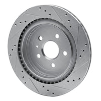 R1 Concepts R1 08-14 Cadillac CTS Rear Left Drilled & Slotted Silver Brake Rotor