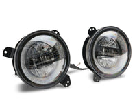 Raxiom 18-22 Jeep Wrangler JL/JT Axial Series LED Headlights- Black Housing (Clear Lens)