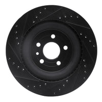 R1 Concepts R1 13-19 Ford Flex Front Right Drilled & Slotted Black Brake Rotor