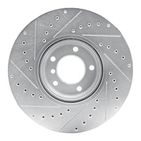 R1 Concepts R1 95-01 BMW 750IL Front Right Drilled & Slotted Silver Brake Rotor