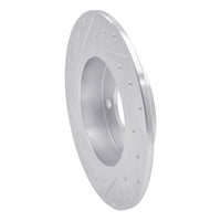 R1 Concepts R1 04-06 Nissan Sentra Rear Right Drilled & Slotted Silver Brake Rotor