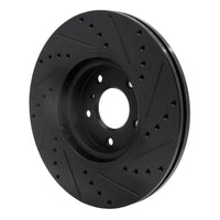 R1 Concepts R1 03-23 Infiniti EX35 Front Left Drilled & Slotted Black Brake Rotor