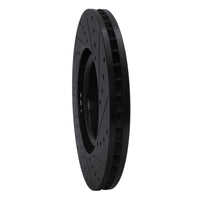 R1 Concepts R1 99-04 Audi S6 Front Left Drilled & Slotted Black Brake Rotor