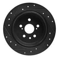 R1 Concepts R1 86-93 Lexus ES250 Rear Right Drilled & Slotted Black Brake Rotor