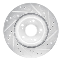 R1 Concepts R1 97-05 Acura NSX Rear Left Drilled & Slotted Silver Brake Rotor