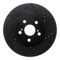 R1 Concepts R1 94-99 Toyota Celica Front Right Drilled & Slotted Black Brake Rotor