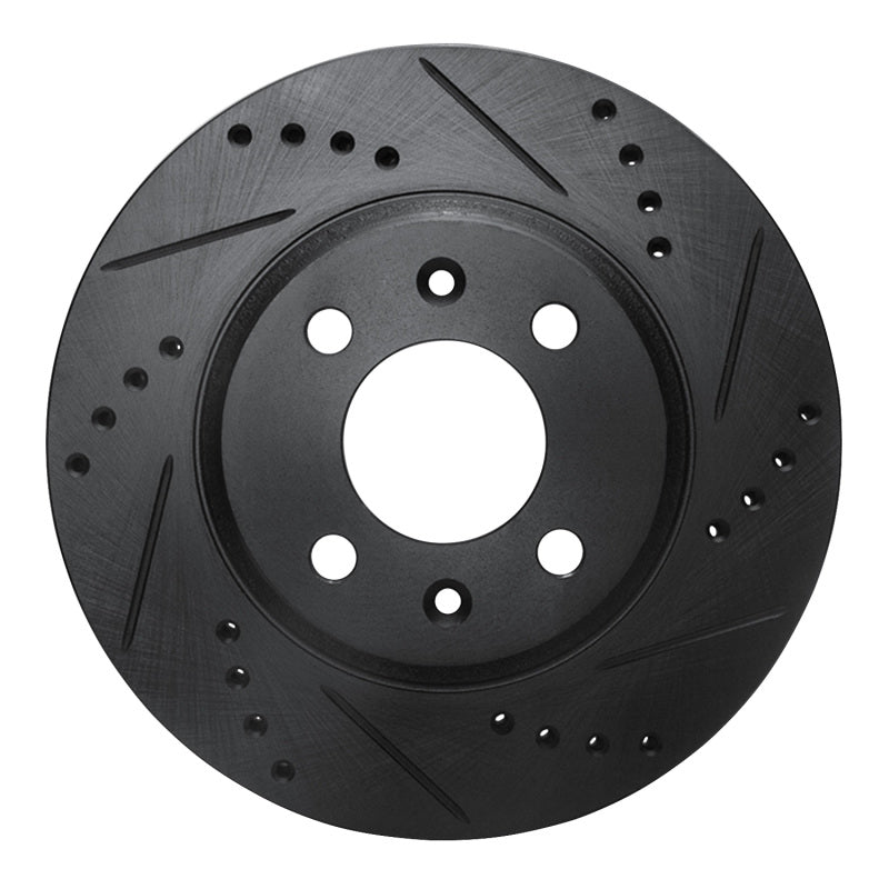 R1 Concepts R1 87-93 Saab 900 Front Right Drilled & Slotted Black Brake Rotor