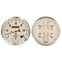 Autometer Antique Beige Quad & Tach/Speedo 5in. - 2 Pc.