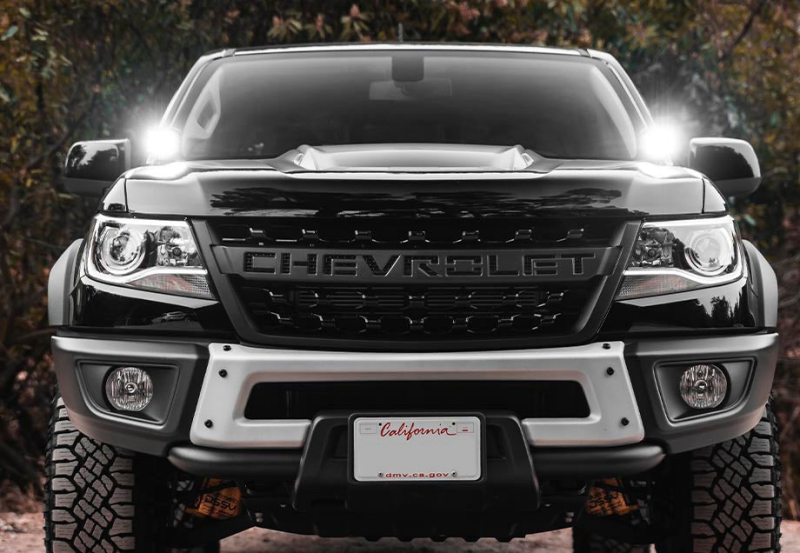 Cali Raised LED Cali Raised 15-22 Chevy Colorado Low Profile Ditch Light Brackets Kit - 2 3.5 Inch Round Cannon Pod