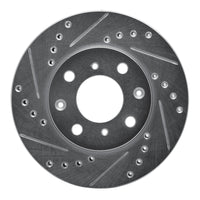R1 Concepts R1 84-90 Honda Accord Sedan Front Left Drilled & Slotted Silver Brake Rotor