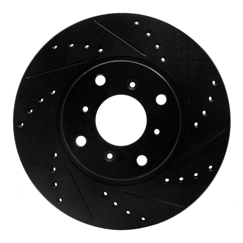 R1 Concepts R1 92-96 Honda Prelude Front Right Drilled & Slotted Black Brake Rotor