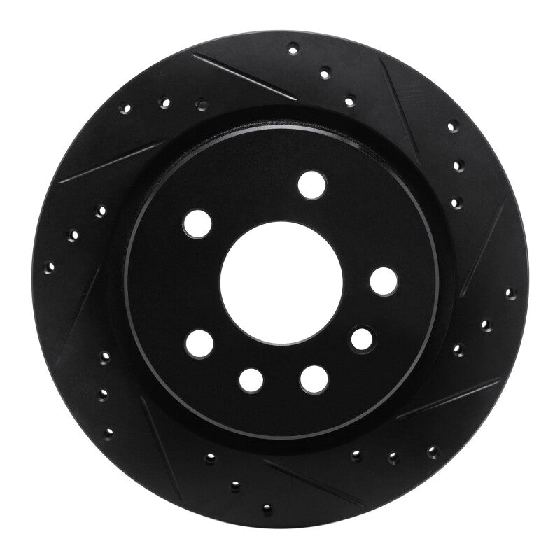 R1 Concepts R1 01-01 Cadillac CATERA Rear Right Drilled & Slotted Black Brake Rotor