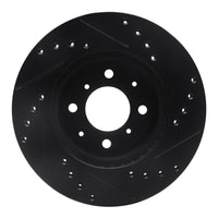 R1 Concepts R1 88-91 Honda Prelude Front Left Drilled & Slotted Black Brake Rotor