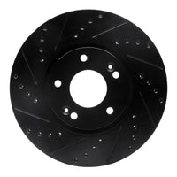 R1 Concepts R1 15-19 Kia Soul EV Front Left Drilled & Slotted Black Brake Rotor