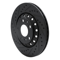 R1 Concepts R1 04-10 Audi A8 Rear Left Drilled & Slotted Black Brake Rotor