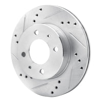 R1 Concepts R1 00-02 Hyundai Accent Front Left Drilled & Slotted Silver Brake Rotor