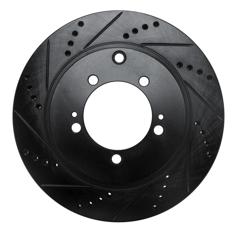R1 Concepts R1 03-06 Mitsubishi Lancer Rear Left Drilled & Slotted Black Brake Rotor
