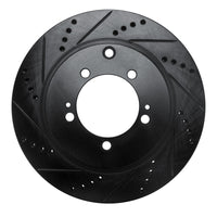 R1 Concepts R1 03-06 Mitsubishi Lancer Rear Left Drilled & Slotted Black Brake Rotor