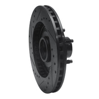 R1 Concepts R1 87-92 Lincoln Continental Front Right Drilled & Slotted Black Brake Rotor