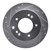 R1 Concepts R1 03-06 Kia SORENTO Rear Left Drilled & Slotted Silver Brake Rotor