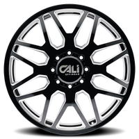 Cali Off-Road 9115D Invader Dually 22x8.25 / 8x165.1 BP / -232mm OS / 121.3mm Hub Gls Blk Mill Wheel