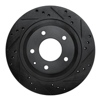 R1 Concepts R1 93-95 Mazda RX-7 Rear Right Drilled & Slotted Black Brake Rotor