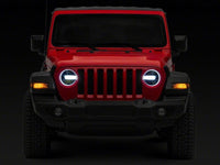 Raxiom 18-23 Jeep Wrangler JL Axial Series 9-In LED Headlights- Black Housing (Clear Lens)