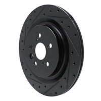 R1 Concepts R1 2020-2025 Lexus RX350 Rear Left Drilled & Slotted Black Brake Rotor