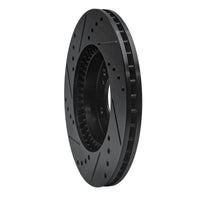 R1 Concepts R1 91-01 Acura Integra Front Right Drilled & Slotted Black Brake Rotor