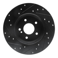 R1 Concepts R1 98-03 Mercedes-Benz E320 Rear Right Drilled & Slotted Black Brake Rotor
