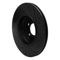 R1 Concepts R1 02-05 BMW 760LI Rear Left Drilled & Slotted Black Brake Rotor