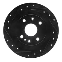 R1 Concepts R1 1990-2003 Ford Escort Rear Left Drilled & Slotted Black Brake Rotor