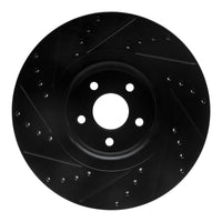 R1 Concepts R1 14-18 Ford Focus ST Front Right Drilled & Slotted Black Brake Rotor