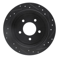 R1 Concepts R1 97-04 Ford F-150 RWD Rear Left Drilled & Slotted Black Brake Rotor
