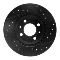 R1 Concepts R1 87-93 Saab 9000 Front Left Drilled & Slotted Black Brake Rotor