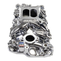 Edelbrock Chevy SB Performer EPS Intake Manifold w/ Oil Fill Tube - Chrome Plasma