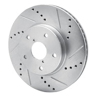 R1 Concepts R1 15-19 Subaru Legacy Front Right Drilled & Slotted Silver Brake Rotor