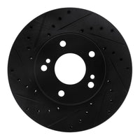R1 Concepts R1 90-97 Infiniti J30 Front Left Drilled & Slotted Black Brake Rotor