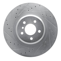 R1 Concepts R1 10-14 BMW X5 Rear Left Drilled & Slotted Silver Brake Rotor