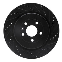 R1 Concepts R1 13-19 Ford Flex Rear Right Drilled & Slotted Black Brake Rotor