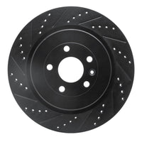 R1 Concepts R1 13-19 Ford Police Interceptor Sedan Rear Left Drilled & Slotted Black Brake Rotor
