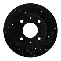 R1 Concepts R1 89-98 Hyundai Sonata Front Right Drilled & Slotted Black Brake Rotor