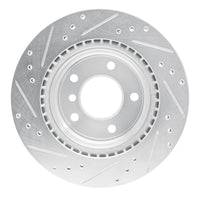 R1 Concepts R1 08-13 BMW 128I Rear Right Drilled & Slotted Silver Brake Rotor