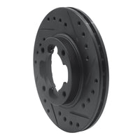 R1 Concepts R1 87-94 Subaru Justy Front Right Drilled & Slotted Black Brake Rotor