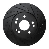 R1 Concepts R1 90-95 Mercedes-Benz 300CE Front Right Drilled & Slotted Black Brake Rotor