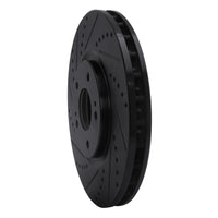 R1 Concepts R1 03-06 Mitsubishi Lancer Front Left Drilled & Slotted Black Brake Rotor