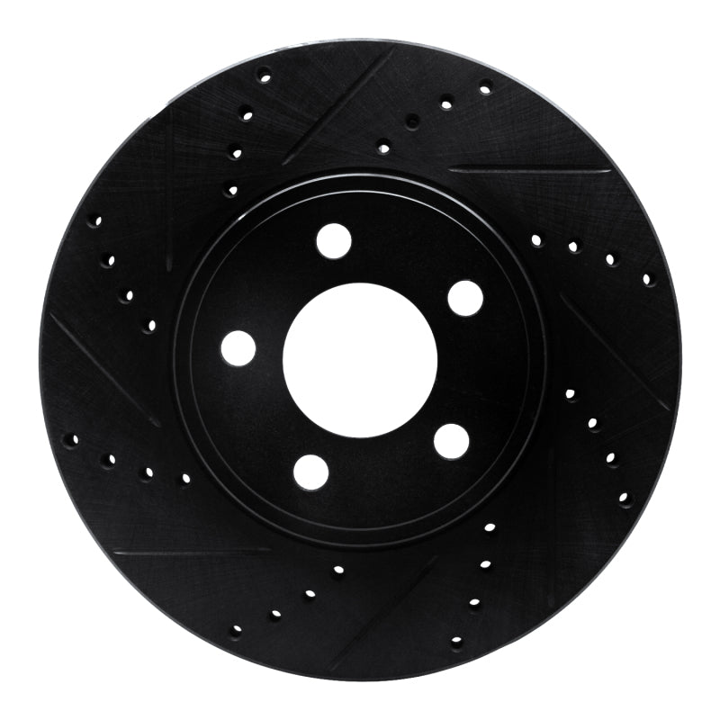 R1 Concepts R1 03-11 Ford Crown Victoria Front Left Drilled & Slotted Black Brake Rotor
