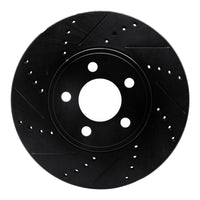 R1 Concepts R1 03-11 Ford Crown Victoria Front Left Drilled & Slotted Black Brake Rotor