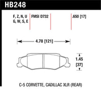 Hawk Performance Hawk 97-12 Corvette/01-04 Z06/05-09 Z51 Blue 9012 Race Rear Brake Pads