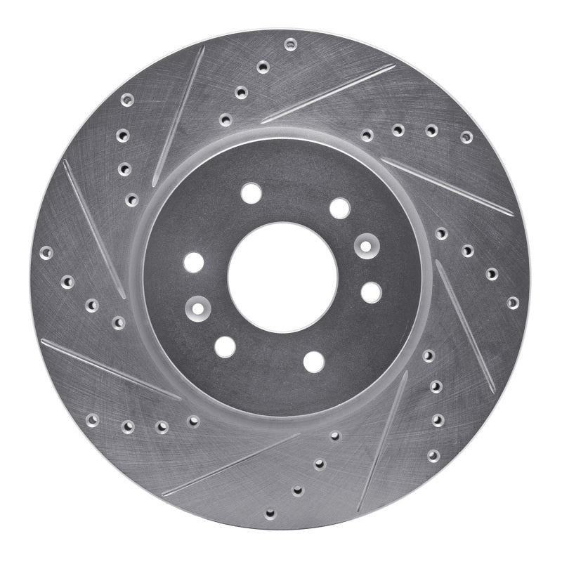 R1 Concepts R1 09-10 Kia BORREGO Front Left Drilled & Slotted Silver Brake Rotor